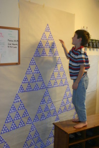Brian-doing-math-project-Tens-Pyramid