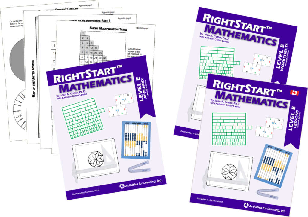 Right Start Math Cards RightStart Math Level E Book Bundle - Canadian - RightStart Mathematics